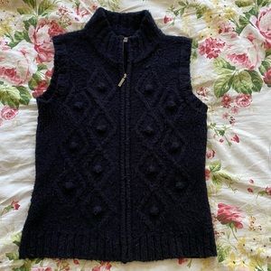 Knit full zipper vest